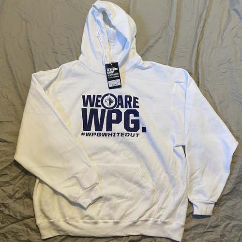 Brand New XL Winnipeg Jets Whiteout Hoodie Pro Stock