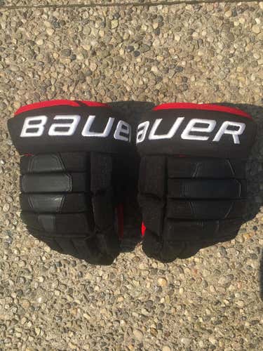 CHICAGO BLACKHAWKS Bauer Nexus 2N Pro Stock Hockey Gloves Black Red Size 14"