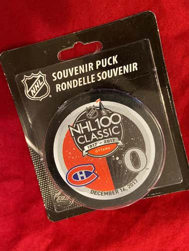 Montreal Canadiens vs. Ottawa Senators Sher-Wood NHL 100 Classic Collectible Puck