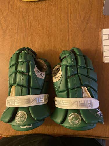 Green Used Player's Maverik 13" M4 Lacrosse Gloves