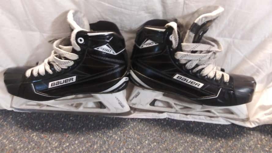 Used Senior Bauer Supreme S190 Hockey Goalie Skates Regular Width Size 9.5