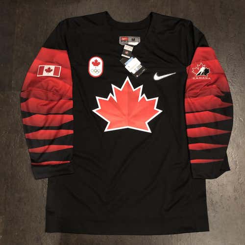 NWT Nike Team Canada 2018 Olympic Black Jersey MEDIUM