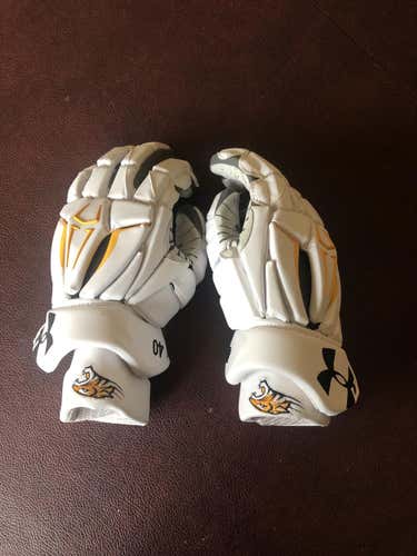 White New Player's Under Armour 13" Command Pro 2 Lacrosse Gloves