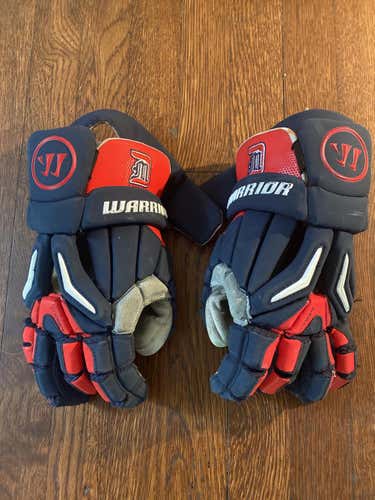 Blue Used Player's Warrior 13" Burn Pro Lacrosse Gloves
