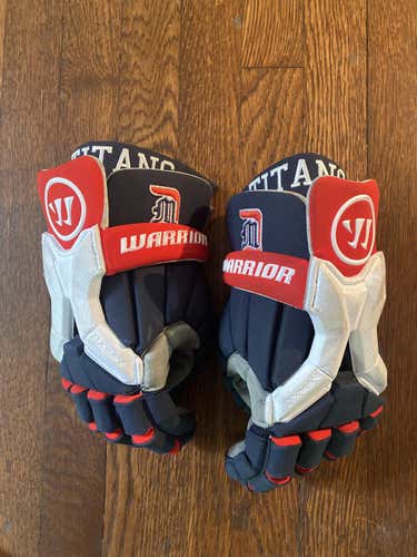 Blue Used Player's Warrior 13" Burn Pro Lacrosse Gloves