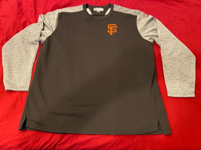 MLB San Francisco Giants Majestic Gray XXL Long Sleeve Pullover * NEW NWOT