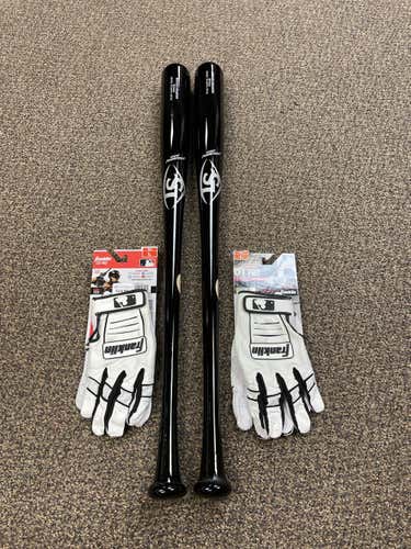 ( BUNDLE) ( 2 ) Louisville Slugger Maple C243 Prime ( 2 ) Franklin Batting Gloves ( L )