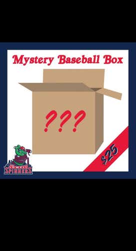 Baseball Mystery box can include a mitt balls or batt even cards and gear