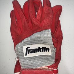 Used XL Red Authentic Diamond Franklin Batting Gloves