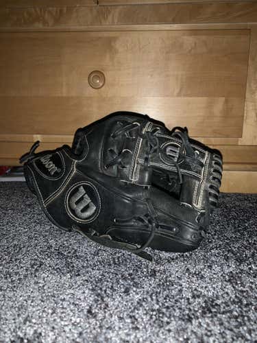 Black Kid Pitch (9YO-13YO) Infield 11.5" A1k Baseball Glove
