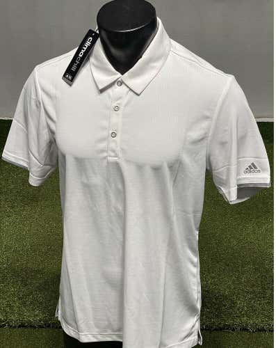 Adidas Golf Climachill Solid Club Polo Shirt BC1837 White Medium M New #65934