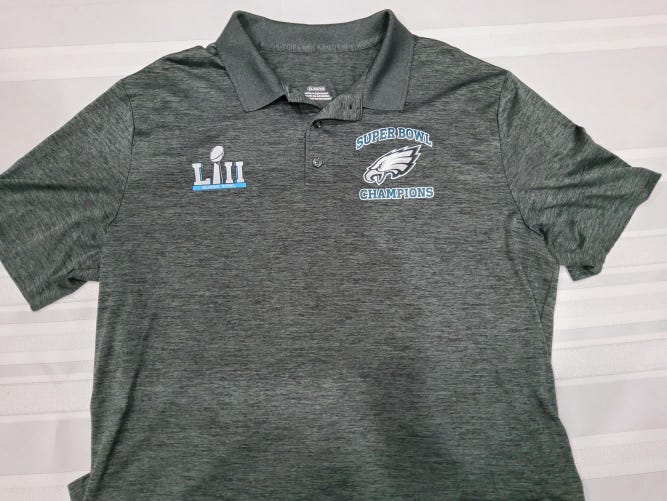 Used Philadelphia Eagles Superbowl Men's Adult XL Polo Shirt