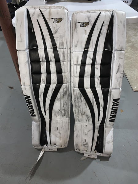 White Senior 36" + 2” Vaughn Velocity V7 Goalie Leg Pads
