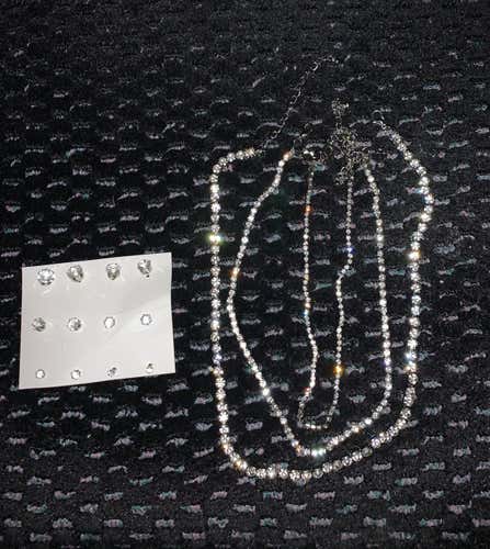 Cubic Zirconium Earrings And Necklaces
