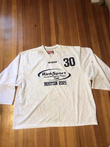 White CCM Rink Sport Goalie Jersey