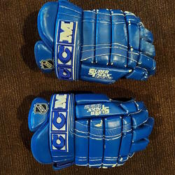 Blue Used Senior CCM Super Tacks 892 Gloves 14"