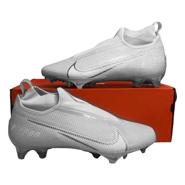 Nike Vapor Edge Pro 360 Triple White/Chrome Football Cleat Size 8 AO8277-108