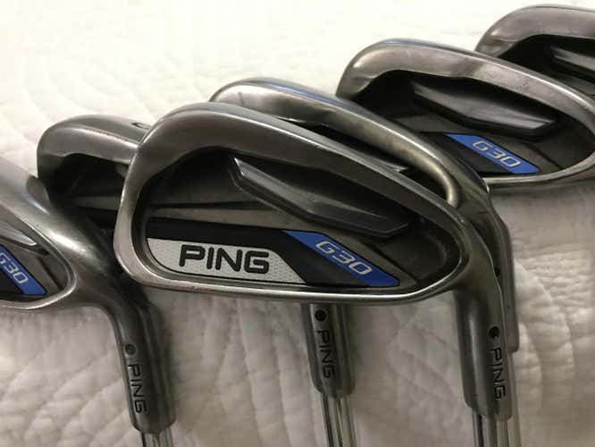Ping G30 Iron Set, Black dot, 4-9, PW (7 pc set) CFS Regular Shafts Golf Pride Tour Wrap grips
