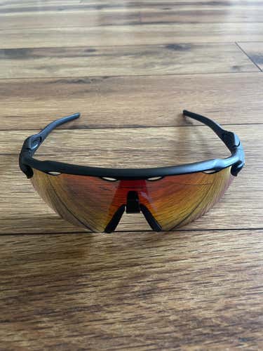 NEW Oakley Radar EV Advancer Sunglasses - Black Frame w/ Red Multilayer Lens