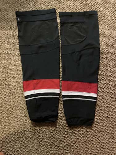 Reebok pro stock Adult Large Hockey Socks Black