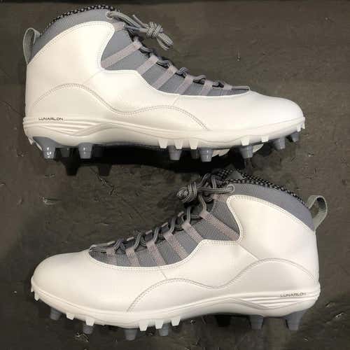Nike Air Jordan 10 TD Mid “Cool Grey” Football Cleats Sz 15