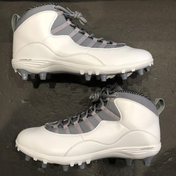 Nike Air Jordan 10 TD Mid “Cool Grey” Football Cleats Sz 15