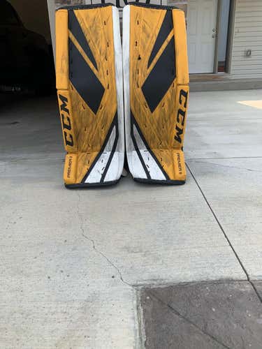 Yellow Senior 34" CCM Pro Stock Premier II Pro Goalie Leg Pads
