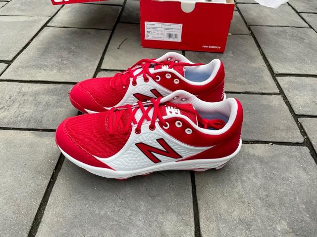 Red New Adult Men's Size Men's 10.5 (W 11.5) Molded Cleats New Balance High Top