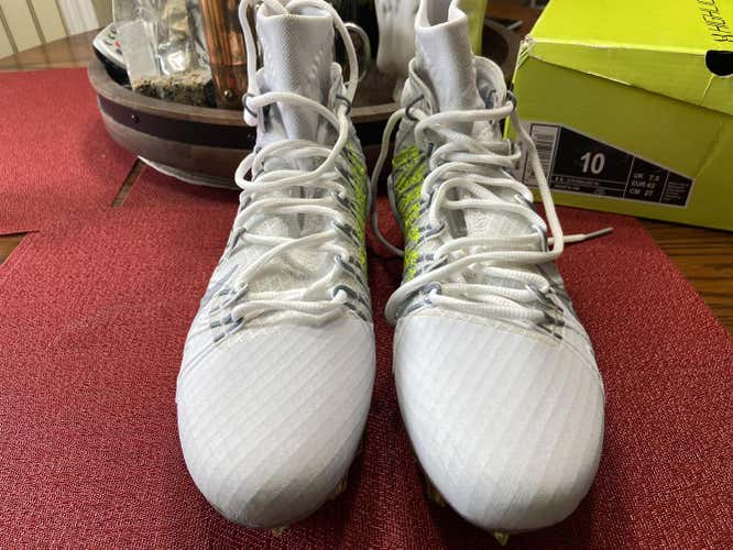 White Adult Molded Cleats High Top Huarache