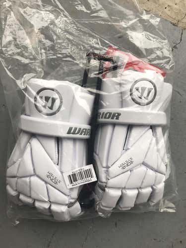White New Player's Warrior 13" Evo Lacrosse Gloves