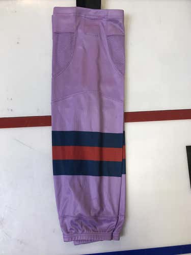 Used Purple Socks With Blue And Red Stripes – 26 In