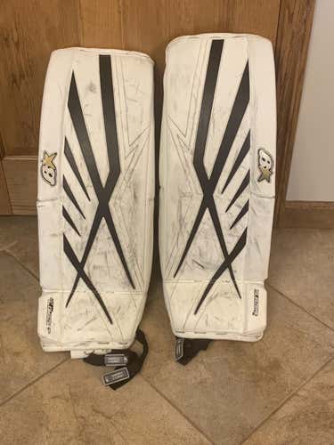 White Intermediate 29" Brian's  Subzero 7.0 Goalie Leg Pads