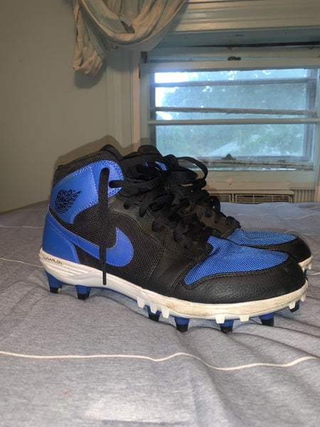 Jordan 1 royal blue mid football cleats sz 9.0