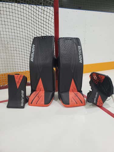 Black Used Senior 35" Bauer Regular Ultrasonic Goalie Full Set