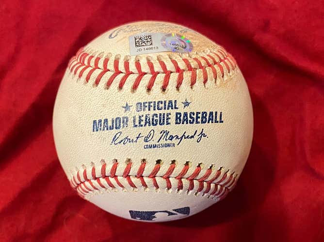 8/17/18 Joe Panik Giants vs Raisel Iglesias Reds Game Used MLB Authenticated Baseball