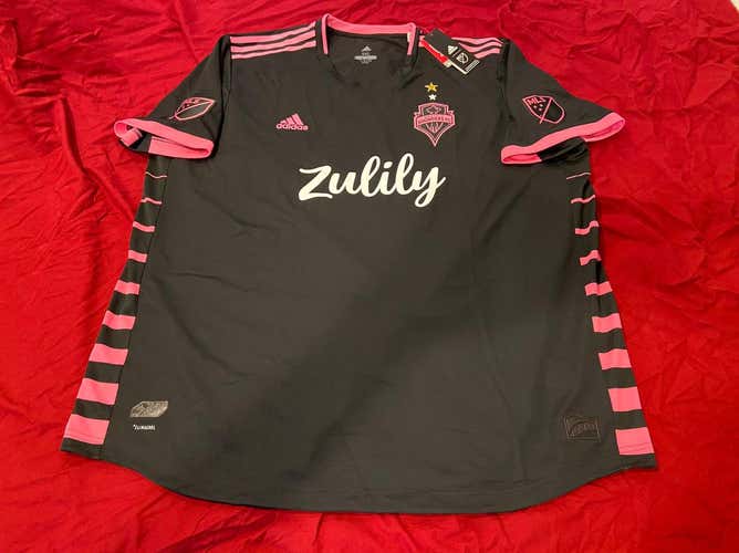 MLS 2019 Seattle Sounders Adidas Soccer Jersey 3XL Black * NWT