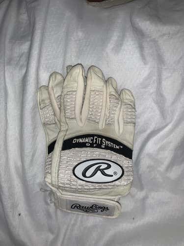 Used Large White DFS Rawlings Batting Gloves