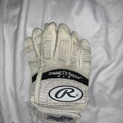 Used Large White DFS Rawlings Batting Gloves