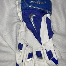 New Large Blue & White Nike MVP Batting Gloves
