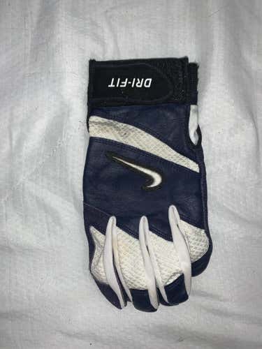 Nike Used Dri-Fit Navy&White Batting Gloves