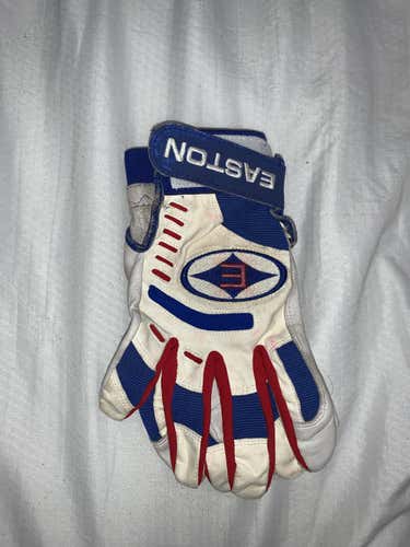 Used XL Blue,Red&White Easton Batting Gloves