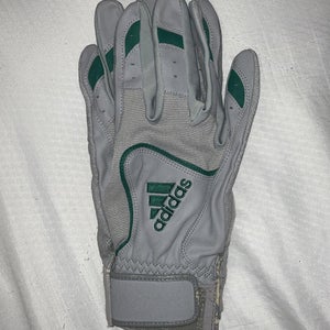 Used Large Green&Gray Adidas Batting Gloves