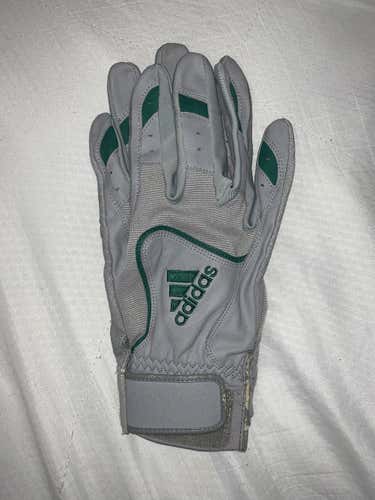Used Large Green&Gray Adidas Batting Gloves