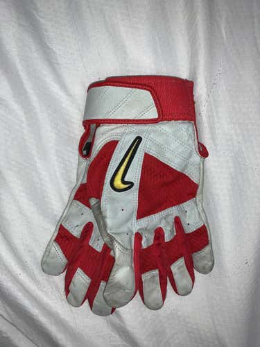 Used Large Red&Gray Nike Batting Gloves With PADDING!