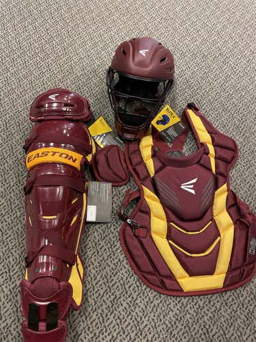 New Easton Elite x Catcher's Set Maroon/gold