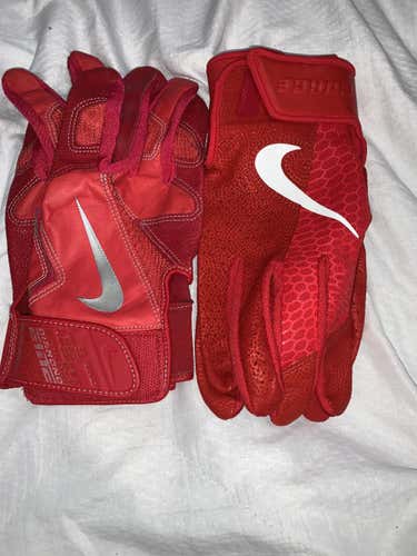 Double BUNDLE Red New Nike Force Used Nike Diamond elite Batting Gloves