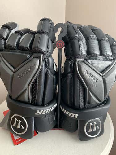 Black New Player's Warrior 14" Evo Pro Lacrosse Gloves