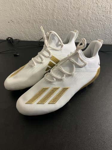 BNWT Adidas Adizero Cleats White & Gold sz: 11