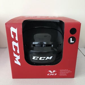 New Senior CCM Vector V08 Hockey Helmet Black Large Lg L vo8 sr