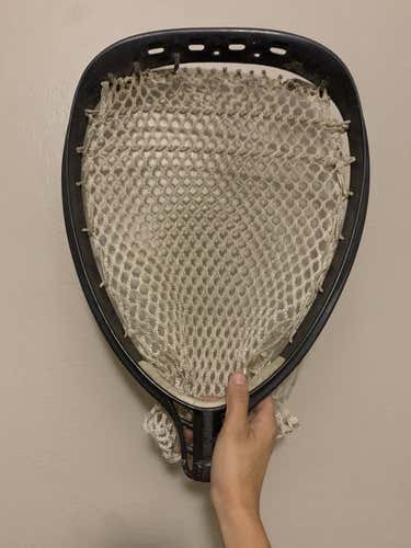 Black and white lacrosse goalie head
